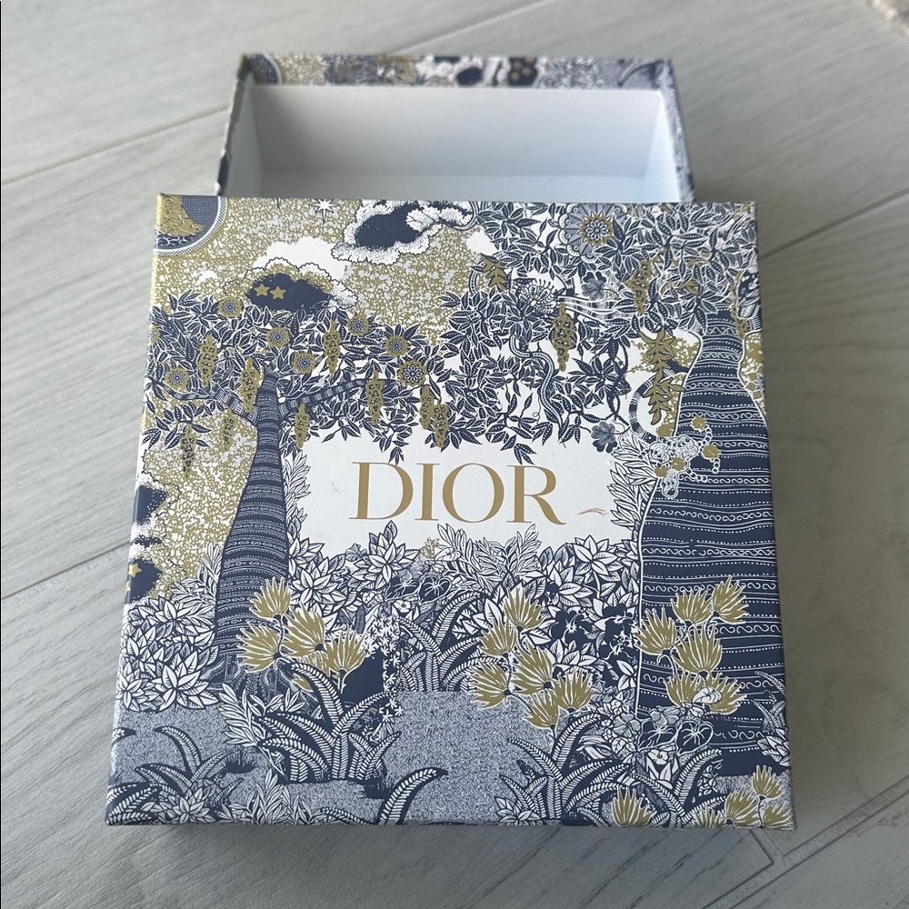 Christian Dior Blue and Gold Floral Gift Box